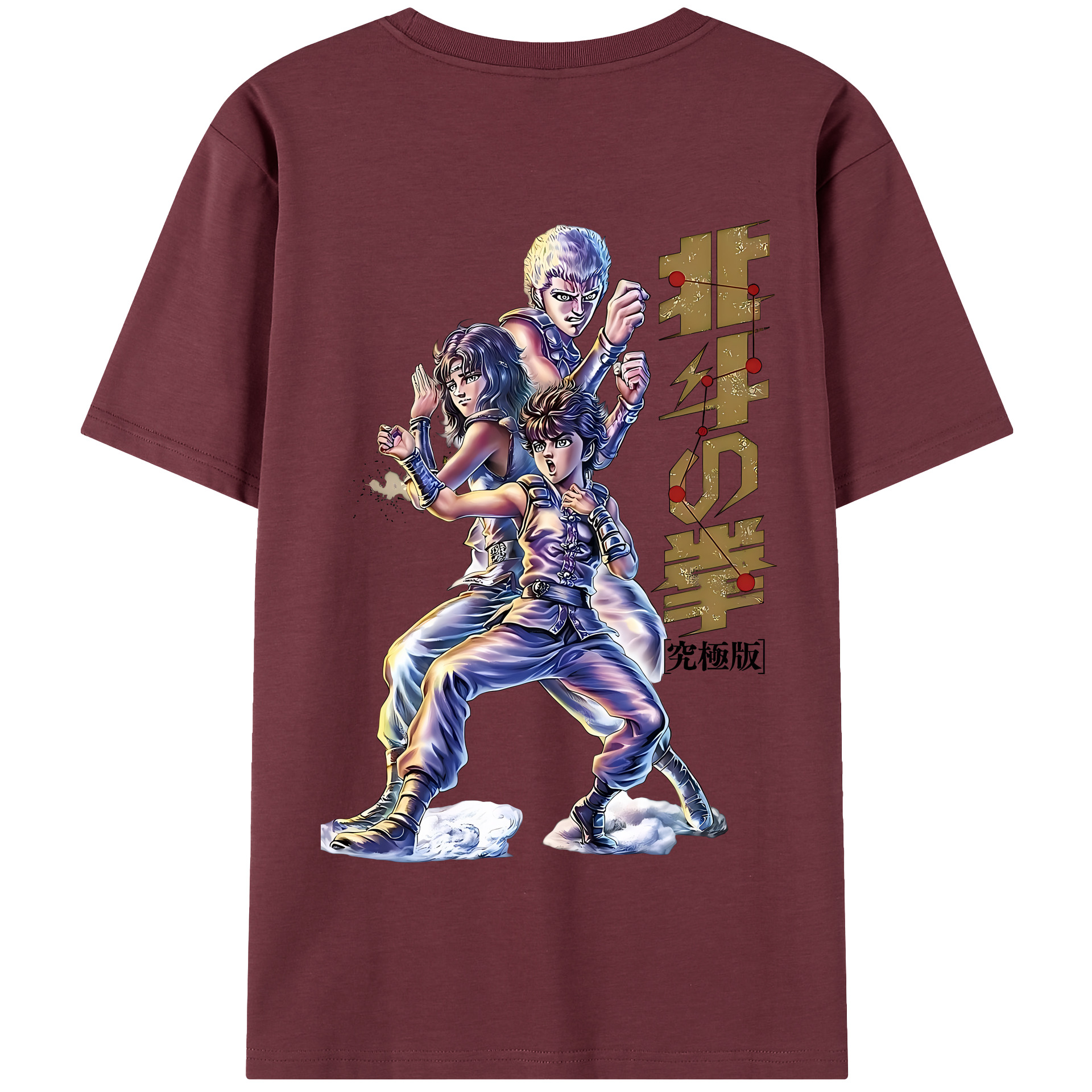 （画像用） 北斗の拳 Fist of the North Star 綿100％半袖Tシャツ（背面プリント）
